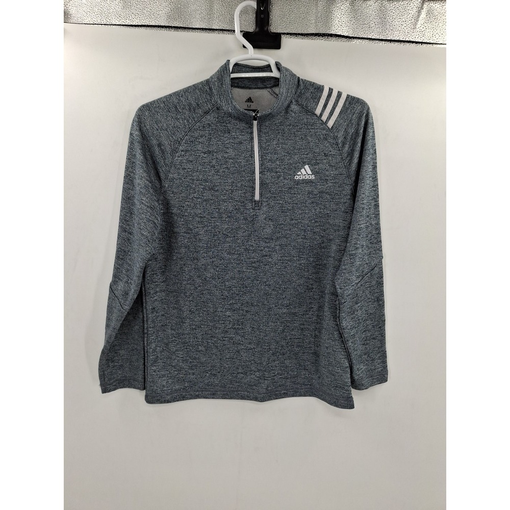Adidas Men's Poly Warm Fleece‎ Pullover Sweat Shirt 1/4 Zip Gray Size Medium